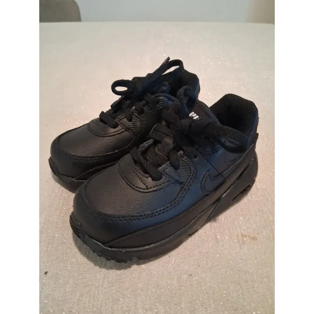 Nike Air Max 90 LTR TD Triple Black CD6868-001 Toddler Kids Size 8C